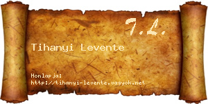 Tihanyi Levente névjegykártya